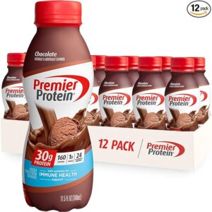 Premier Protein Shake, Chocolate, 30g Protein 1g Sugar 24 Vitamins Minerals Nutrients to Support Immune Health